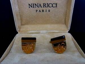 ◎№4592◎■USED並品■ニナリッチ【NINA RICCI】【ゴールド】■カフス♪