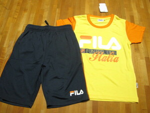 *送料無料*新品*150*FILA*上下Set*オレンジ×ネイビー*吸汗速乾*半袖半パン*テニス*スポーツ*フィラ*