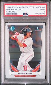 【PSA9 MINT】2014 Bowman[MOOKIE BETTS]#BCP109 1st Bowman Chrome Rookie Card RC Los Angeles Dodgers MVP 大谷