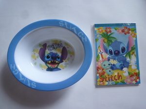 Stitch スティッチ ディズニー Disney 深皿 サラダボール 樹脂製 メモ帳付き
