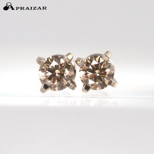 KASHIKEY カシケイ THE SOLITAULE ソリティア K18ブラウンゴールド ブラウンダイヤ 0.14ct/0.15ct ピアス [67792]