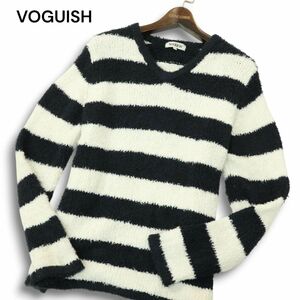 VOGUISH ヴォーギッシュ ルパート 秋冬★ ボーダー Vネック ニット セーター Sz.M　メンズ　A4T11239_A#K