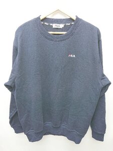 ◇ FILA フィラ 裏起毛 長袖 トレーナー サイズL ネイビー レディース P