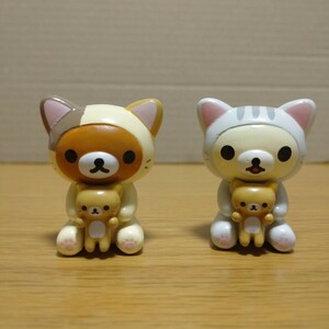 rilakkuma figure SAN-X リラックマ 着ぐるみ フィギュア マスコット セット コリラックマ ネコ 猫 三毛猫 コレクション 置物 レア 飾り 