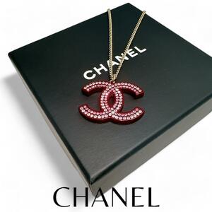 CHANEL ピンクストーン　ネックレス　ココマーク