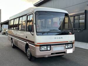 動画有！売り切り！車検付！H1年 三菱ふそう ローザ ROSA カスタム マイクロバス 3.2L 4D31 ディーゼル ターボ 5速MT エンジン好調！佐賀