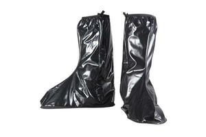 レインブーツカバー XL 31.5cm 雨 梅雨 台風 対策 PVC 撥水 靴用カッパ 雨具 ブーツ 靴 レイン用 防水 ファスナー付 ブラック