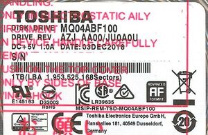 TOSHIBA(東芝) ノート用HDD 2.5inch MQ04ABF100 1TB 7mm [管理:1000012174]