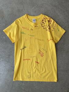 希少！美品！USA購入！90s 00s ハンドペイント 落書き メモリアル Tee シニアコーズ BODE カットソー １点物 ビンテージ ハンドメイド(S)