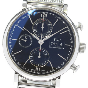 IWC IWC SCHAFFHAUSEN IW391010 ポートフィノ クロノグラフ デイデイト 自動巻き メンズ 良品 保証書付き_837288