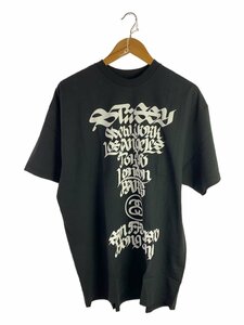 STUSSY◆WORLD TOUR Tシャツ/XL/コットン/BLK