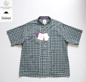 未使用【 Jipijapa ヒピハパ × B&Yユナイテッドアローズ 】リバティ タータンチェック 半袖シャツ 2/M 定価\17,050 Liberty コットン