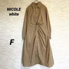 （A0350）NICOLE white ロングシャツワンピース（F）プルオーバー