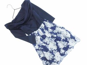 CECIL McBEE セシルマクビー 花柄 オフショルダー ドッキング ワンピース 紺 ■◆ ☆ eec3 レディース