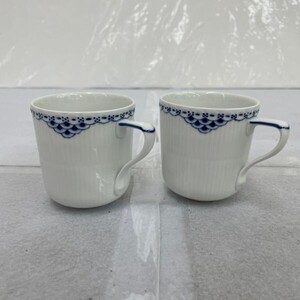 O726-O56-522 Royal Copenhagen ロイヤルコペンハーゲン プリンセス ペア マグカップ 2客セット まとめ 洋食器 約口径8×高さ8.5cm ⑦