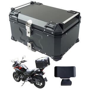 リアボックス 65L バイク リア ボックス アルミ トップケース 簡単脱着 65L (オールブラック) 2356