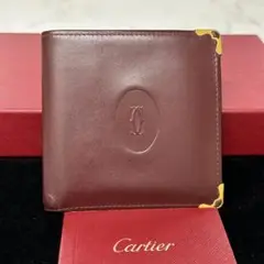 新品同様‼️ カルティエ　Cartier 財布　二つ折り　折り財布　マストドゥ