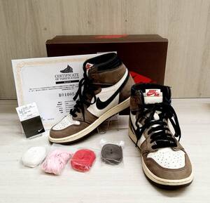 NIKE×Travis Scott/ナイキ x トラビス・スコット/スニーカー/CD4487-100/Air Jordan 1 Retro Hig OG/付属品有り/ブラウン/28cm