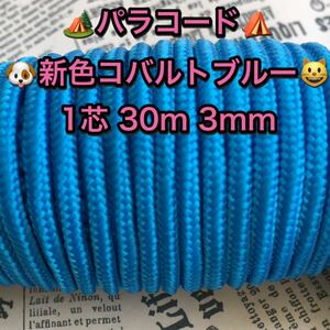 ☆★パラコード★☆１芯 ３０m ３mm☆★新色コバルトブルー★手芸など用★