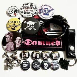 ☆1円スタート☆666 リストバンド パンク バッジ The Damned Discharge Chaos UK Crass Disorder(検)ライダース Seditionaries スタッズ