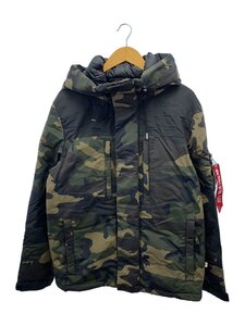 ALPHA INDUSTRIES◆PRIMALOFT PARKA/中綿ジャケット/S/ナイロン/KHK/カモフラ/TA0645-120