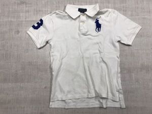 ポロ ラルフローレン POLO Ralph Lauren ビッグポニー 鹿の子 半袖ポロシャツ 子供服 キッズ ロゴ刺繍 10-12 白