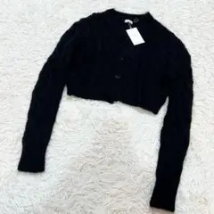 【新品】 ALLEGE MOHAIR SHORT CARDIGAN ブラック