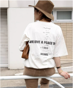 ドゥーズィエムクラス LOVE A PEACE バックプリント Tシャツ Deuxieme Classe USED トップス カットソー