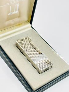 【1円〜】 dunhill ダンヒル ライター デュポン ローラガスライター 波柄 メンズ シルバー 喫煙具 極美品