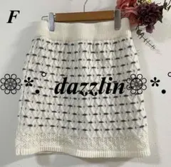 dazzlin ダズリン フラワーアートニットミニスカート