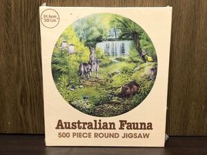 フィルム未開封 AUSTRALIAN FAUUNA オーストラリア カンガルー 動物 ラウンド ジグソー パズル JIGSAW PUZZLE 500ピース 直径51.5センチ