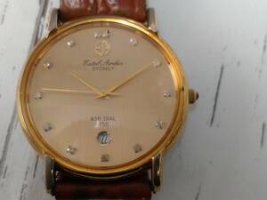 【09】エステルアーデン Estel Arden K18 DIAL750 E-18001 クオーツ ゴールド 文字盤 3針式 メンズ 腕時計