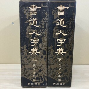 U118-T9-1429 昭和49年書道大字典 上下巻 伏見冲敬編 角川書店 習字 書体 書法 字体 辞書 拓本 見本 ③