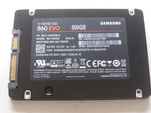 Samsung SSD 860EVO SATA 2.5inch 500GB 電源投入回数8回 使用時間25159時間 正常52%判定 MZ-76E500 正常値低い為ジャンク品扱いです②