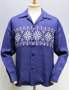 The Groovin High (グルービンハイ) 1940s Town Craft Style Rayon Shirts “Snow Pattern” / レーヨンシャツ 未使用品 ネイビー size S