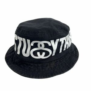 【レア】STUSSY ステューシー SSロゴ BUCKET HAT バケットハット 帽子 size L-XL デカロゴ