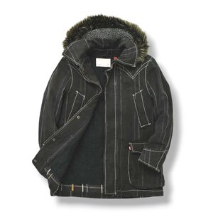 ★希少 リーバイス レッドループ LEVIS redloop N－3B タイプ フライト ジャケット M ストライプ柄 ブラウン ダック地 中綿 ライナー付★