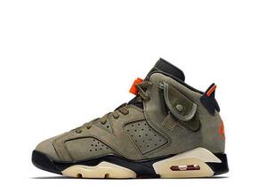 Travis Scott Nike GS Air Jordan 6 Retro "Medium Olive" 25cm CN1085-200