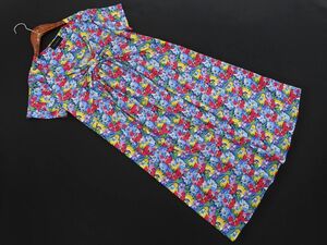 ネコポスOK Talbots タルボット 花柄 ワンピース sizeS/青 ■◆ ☆ efa5 レディース