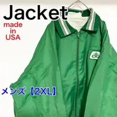 YAH24【アメリカ製】HOLLOWAY　ナイロンジャケット【メンズ2XL】緑色