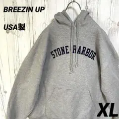 BREEZIN UP　USA製　フーディ―スウェットパーカー　XLサイズ　グレー