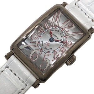 フランク・ミュラー FRANCK MULLER ロングアイランド マーカス 25本限定 900QZ シルバー SS/レザーストラップ 腕時計 レディース 中古