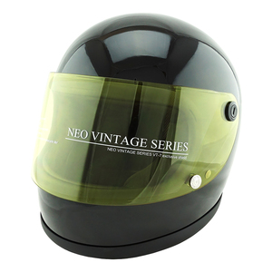 フルフェイスヘルメット ブラック×イエローシールド Lサイズ:59-60cm対応 VT7 NEO VINTAGE VT-7 ステッカー付き