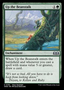 MTG ■緑/英語版■ 《豆の木をのぼれ/Up the Beanstalk》★FOIL★エルドレインの森 WOE