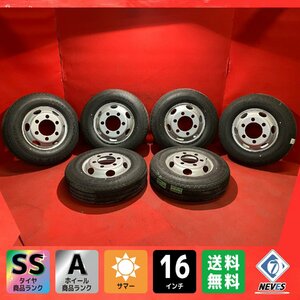 【個人宅配送不可】新車外し品 205/85R16 16×5.5J 127-8TC 6H 2022～2023年製 エルフ等 タイヤ＆ホイール6本SET【47139884】