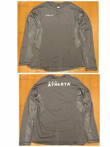 ATHLETA ORei アスレタ　オーレ　 長袖　ユニフォーム　 XO 着丈73 身幅54 裄丈91 グレー灰色 種類プラクティスシャツ