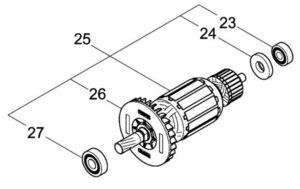 マキタ makita 165mmマルノコ HS6301（青）用 アーマチュア１００Ｖ 513960-2 部品 修理 パーツ 丸のこ 丸鋸 丸ノコ 建築 大工 リフォーム