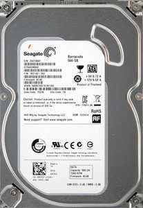 Seagate ST500DM002-1BD142 DP/N 09CF26 3.5インチ SATA600 500GB 1065回 14787時間