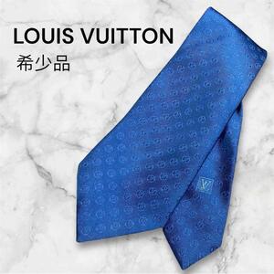 ルイヴィトン louis vuitton 総柄 ネクタイ 希少品 ライトブルー