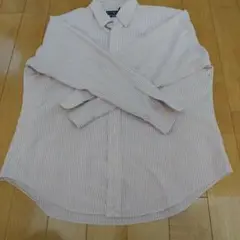 Ralph Lauren CLASSIC FIT 赤白ストライプ長袖シャツ